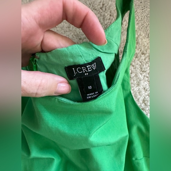 J. Crew Green Cotton Silk Sleeveless Sundress Summer Minidress size 10 - Picture 5 of 9